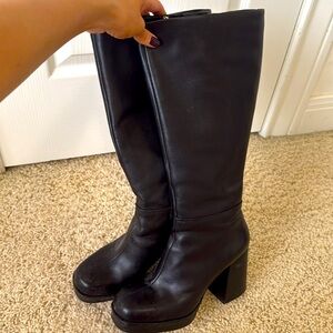 Steve Madden black chunky heeled boots size 8M